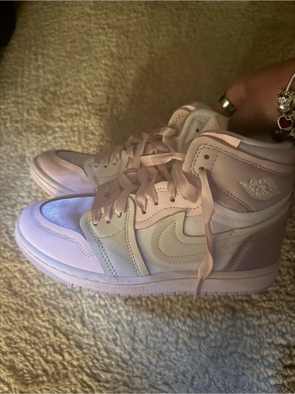 Nike Women’s Pink Satin High-Top Sneakers